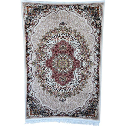 Cream & Cream Abrisham Traditional Carpet