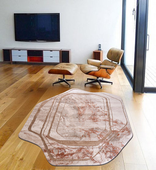 Orange/Cream Shaped Carpet