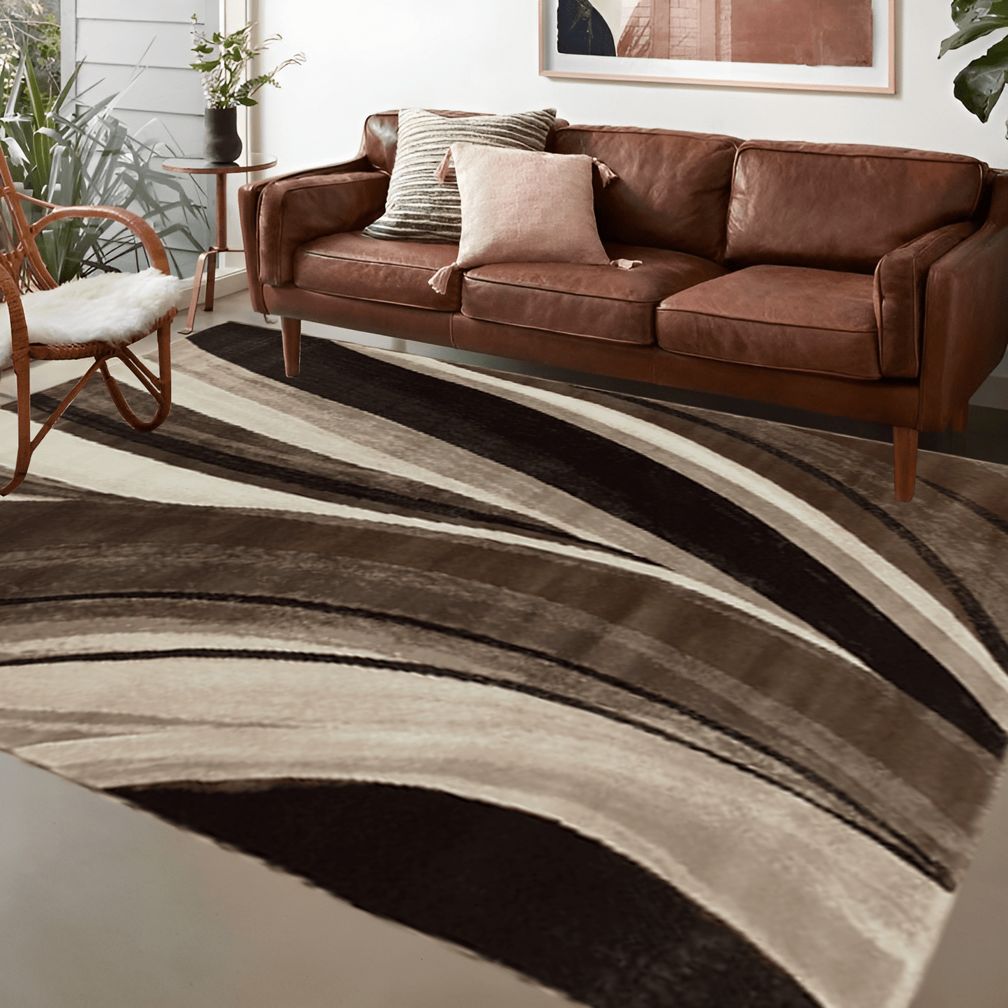 Black/Brown Modern Carpet