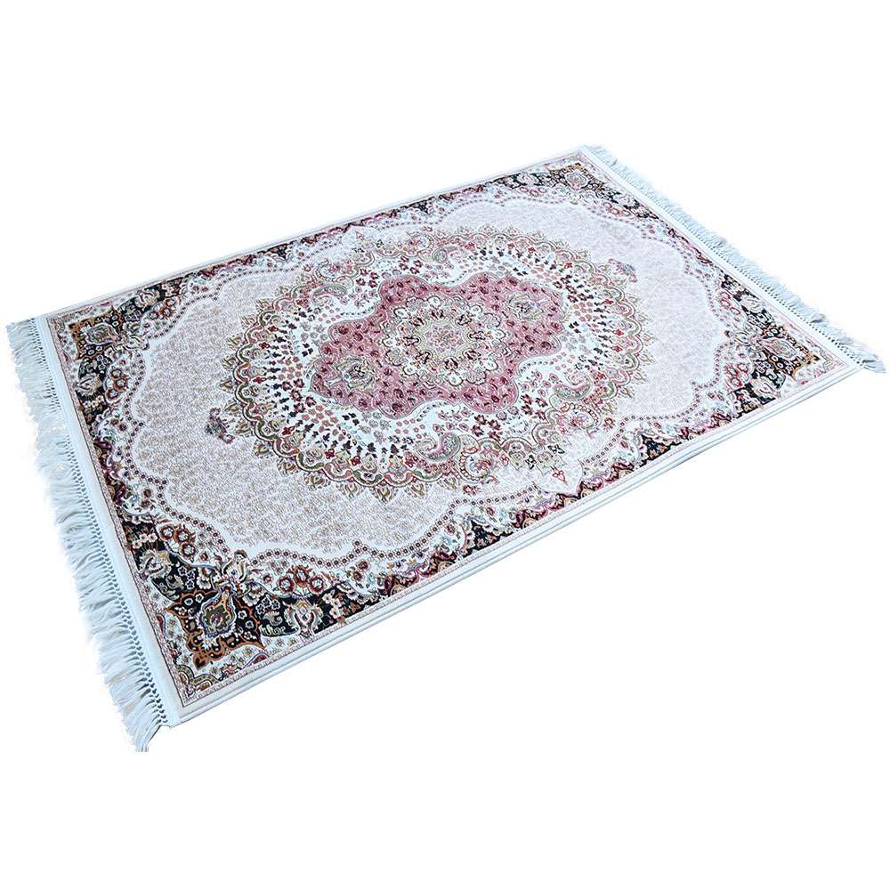 Cream & Cream Abrisham Traditional Carpet