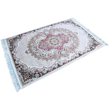 Cream & Cream Abrisham Traditional Carpet