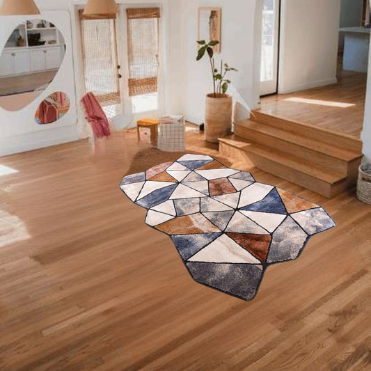 Blue/D.Grey Shaped Carpet