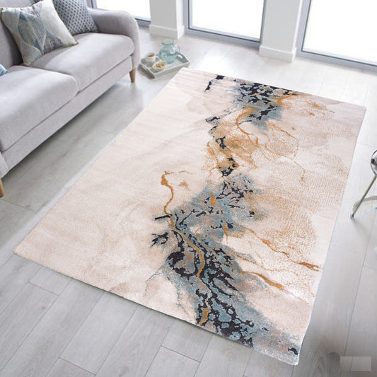 Aqua/White Modern Carpet