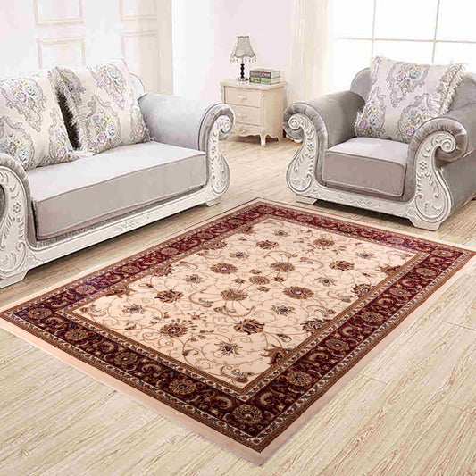 Cream/Red Traditional Carpet