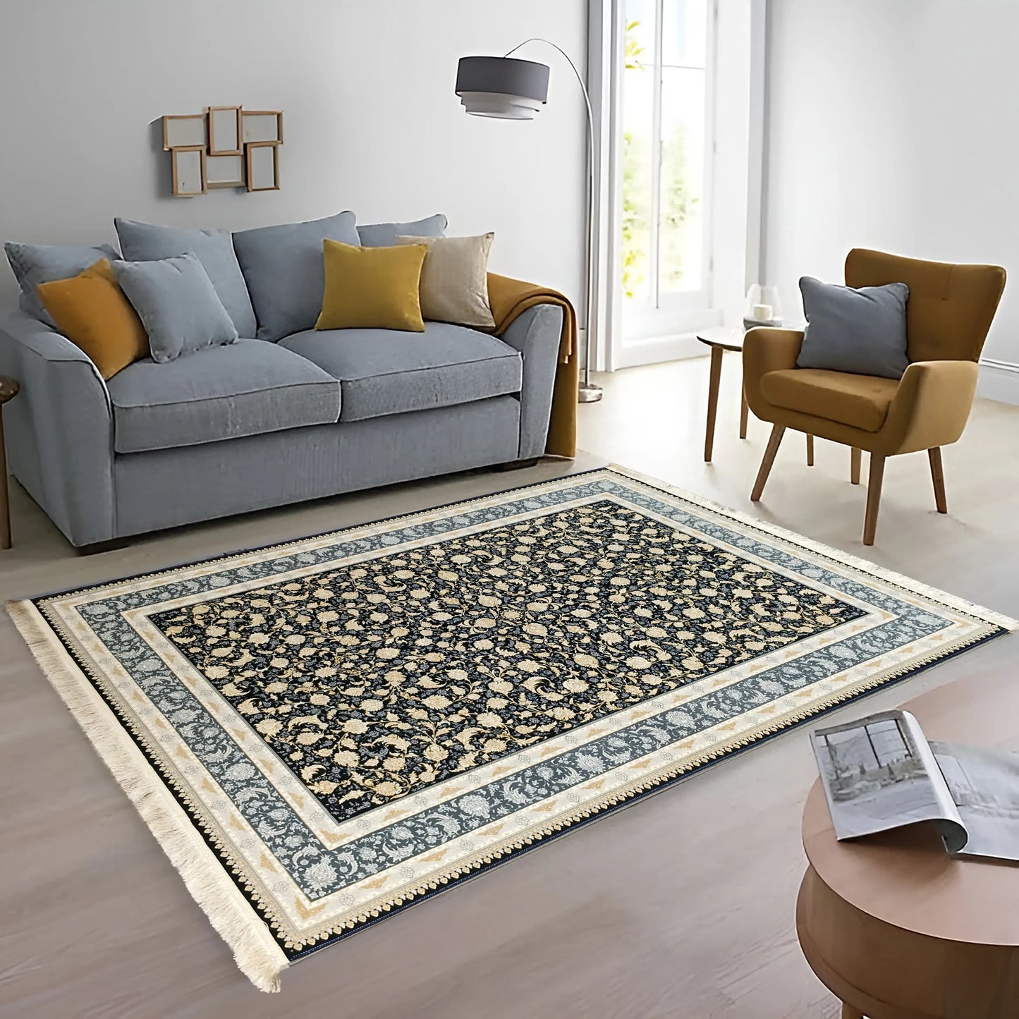 Luxury Persian Navy Blue Carpet – Comfort & Beauty