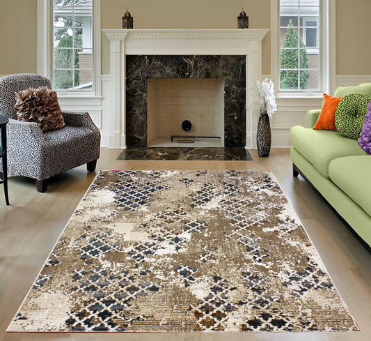 Blue/Beige Moscow Modern Carpet