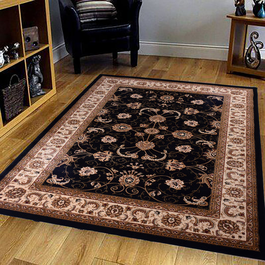 Black/Cream Traditional Carpet