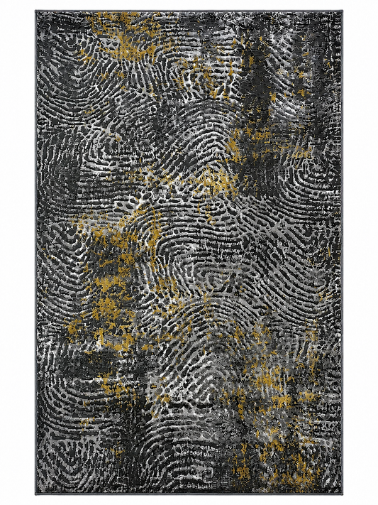 Modern Grey Abstract Carpet for Living Room 5x7 | Lara Collection | Soft Polypropylene Area Rug by Galicha