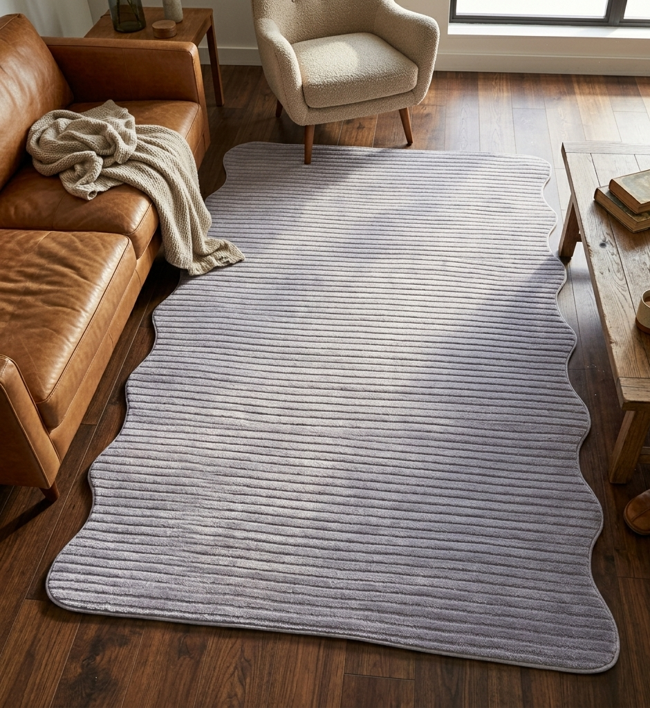 Grey Modern Shaped Area Rug