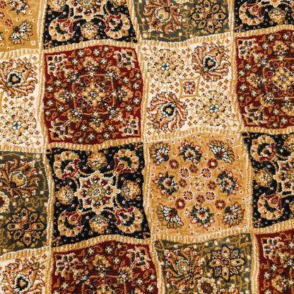Cream Cream Round Traditional Carpet