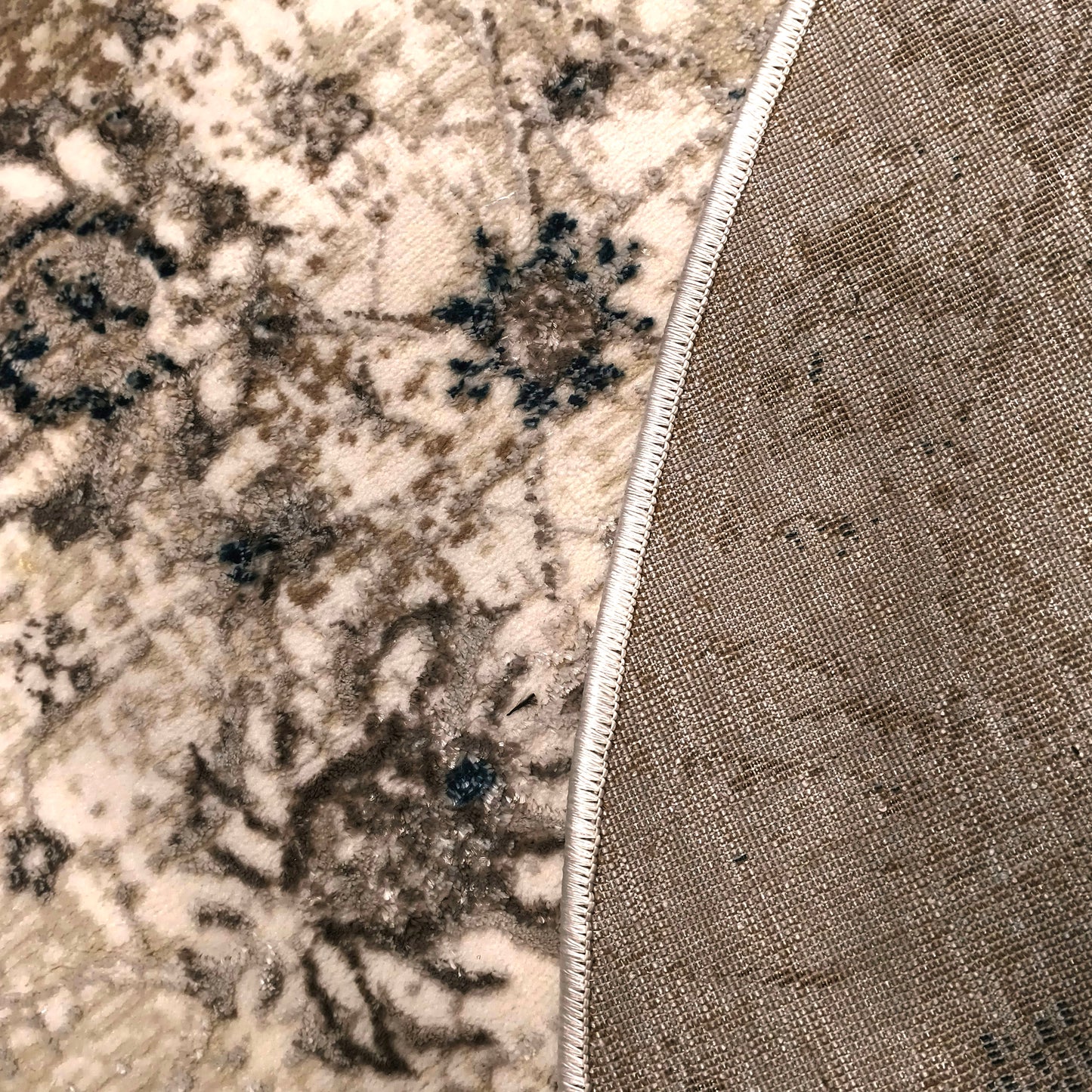 S.White P.Blue Round Carpet