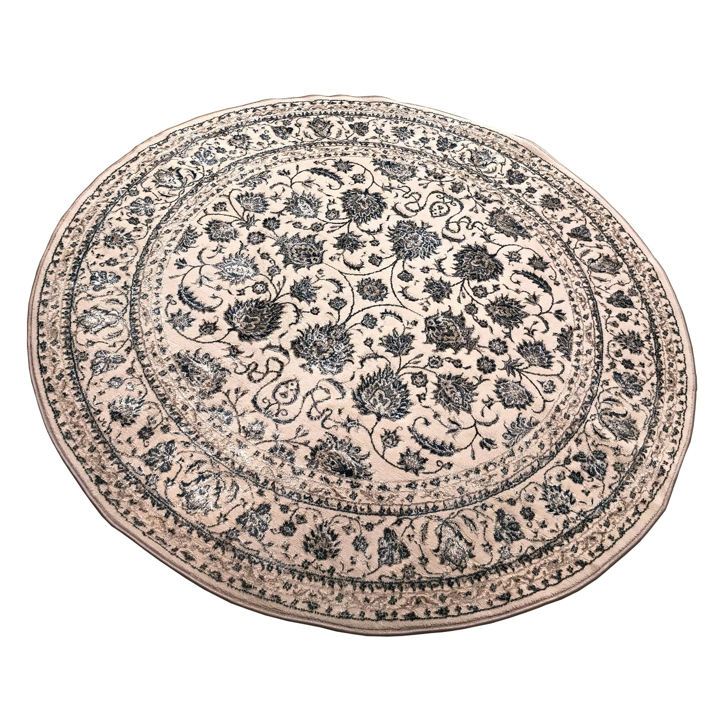 S.L.Grey P.Blue Round Carpet