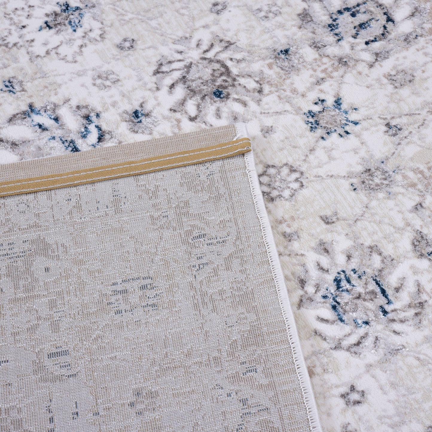 White/Blue Modern Carpet