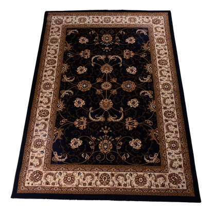 Black/Cream Traditional Carpet