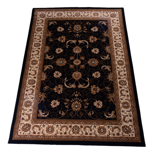 Black/Cream Traditional Carpet