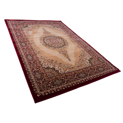 Beige/Red Traditional Carpet