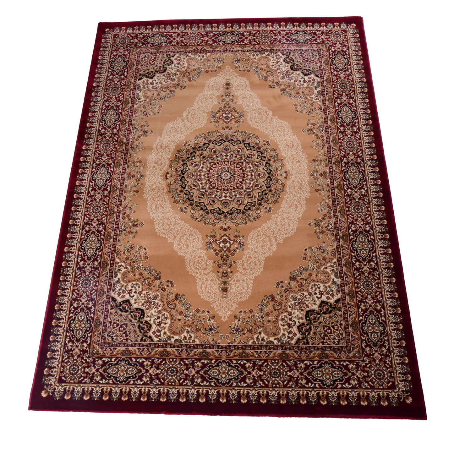 Beige/Red Traditional Carpet