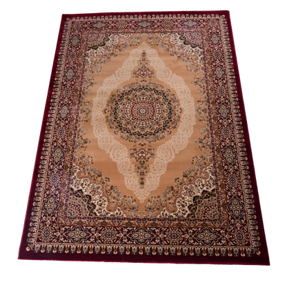 Beige/Red Traditional Carpet