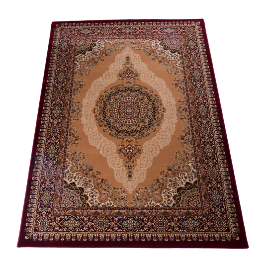 Beige/Red Traditional Carpet