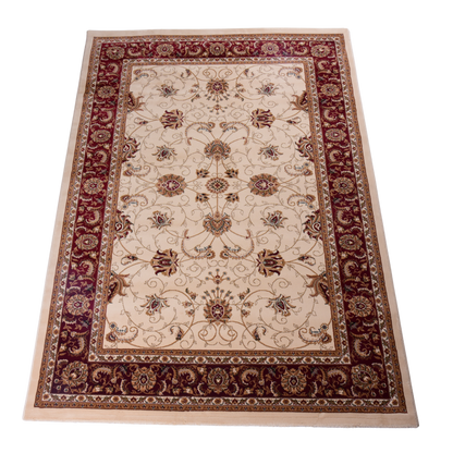 Cream/Red Traditional Carpet