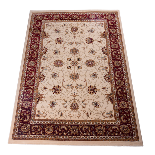 Cream/Red Traditional Carpet