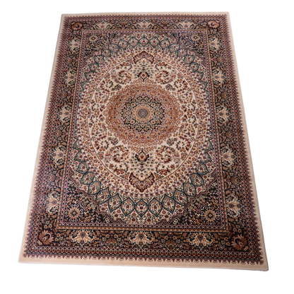 Cream/Black Traditional Carpet