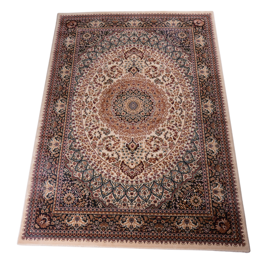 Cream/Black Traditional Carpet