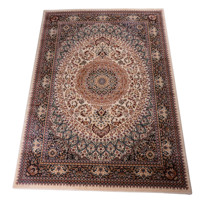 Cream/Black Traditional Carpet