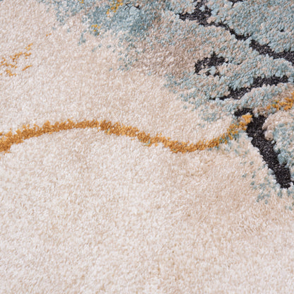 Aqua/White Modern Carpet