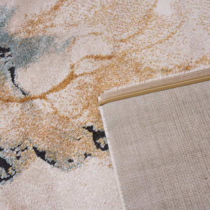 Aqua/White Modern Carpet