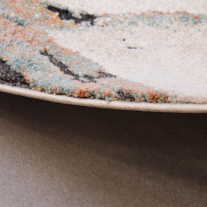 Orange/Cream Modern Carpet