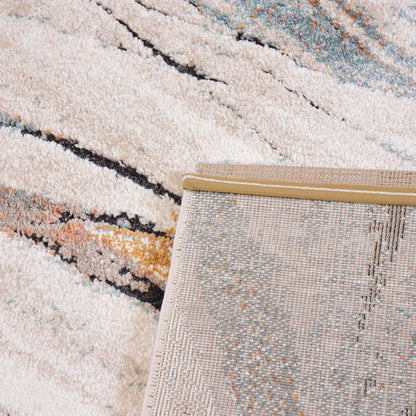 Orange/Cream Modern Carpet