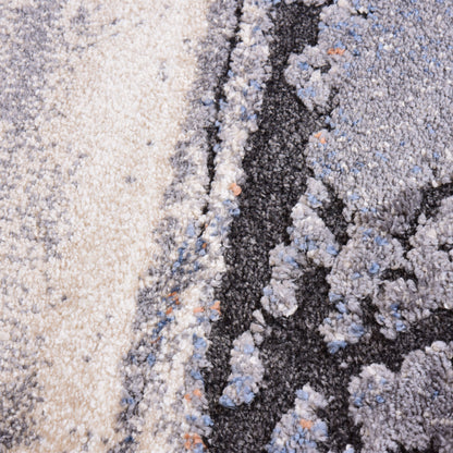 Blue/Cream Modern Carpet