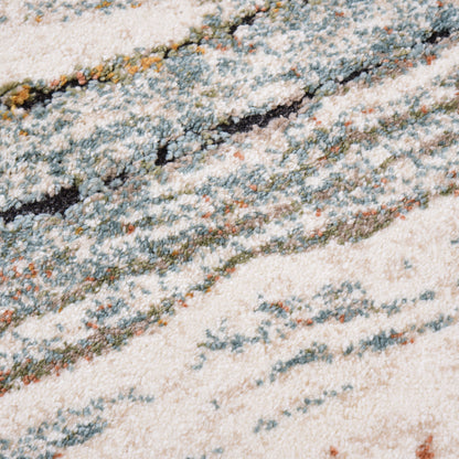 Orange/ Cream Modern Carpet