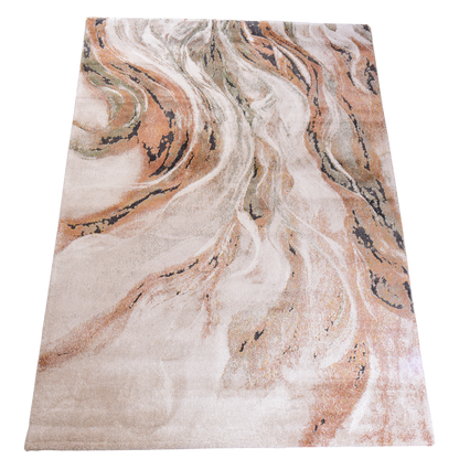 Orange/Cream Modern Carpet