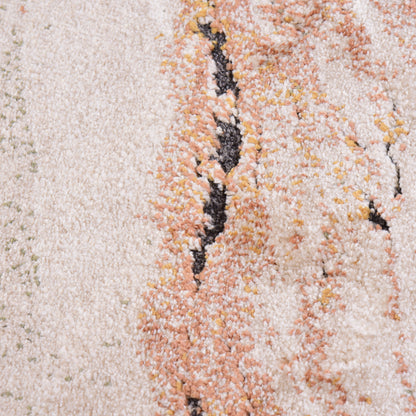 Orange/Cream Modern Carpet