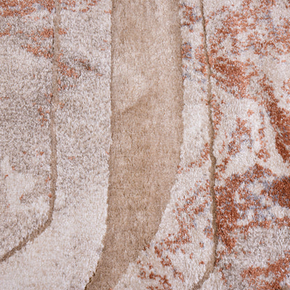 Orange/Cream Shaped Carpet