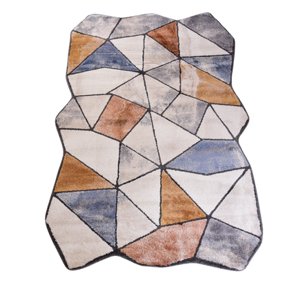 Blue/D.Grey Shaped Carpet
