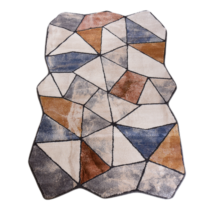 Blue/D.Grey Shaped Carpet