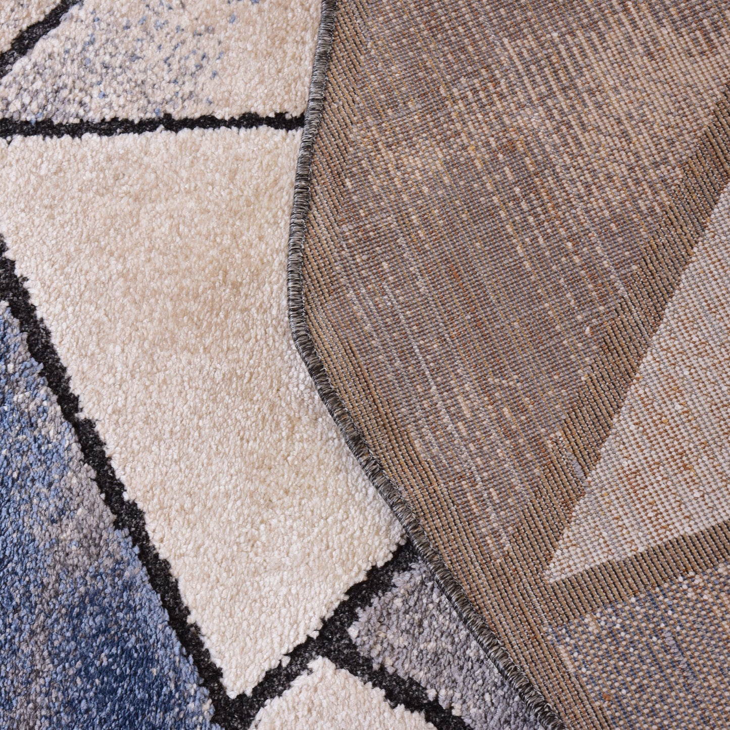 Blue/D.Grey Shaped Carpet