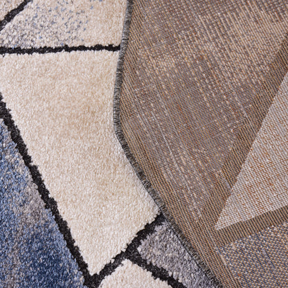 Blue/D.Grey Shaped Carpet