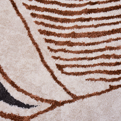 Cream/D.Orange Shaped Carpet