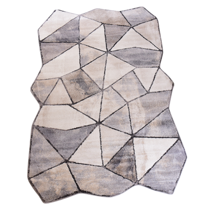 Grey/Cream Shaped Carpet