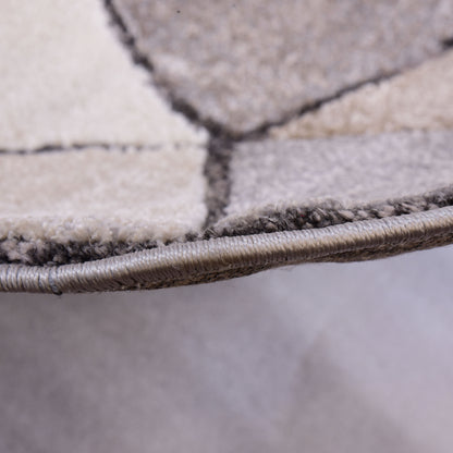 Grey/Cream Shaped Carpet