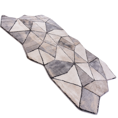 Grey/Cream Shaped Carpet
