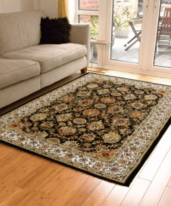 Navy & Cream Abrisham Traditional Carpet