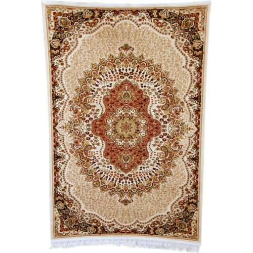 Cream & Cream Abrisham Traditional Carpet - Image 2