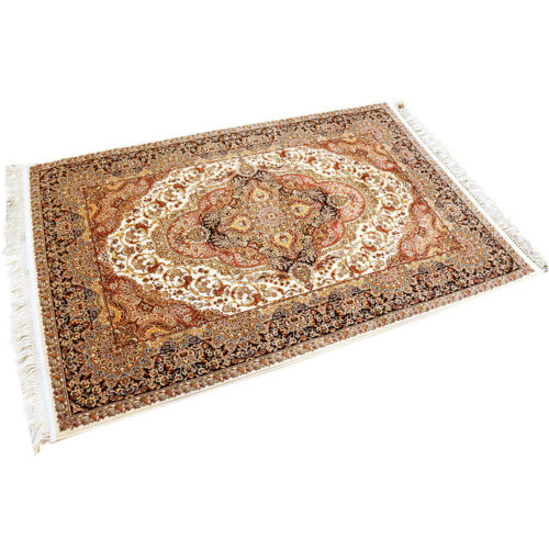 Cream & Navy Abrisham Traditional Carpet - Image 4