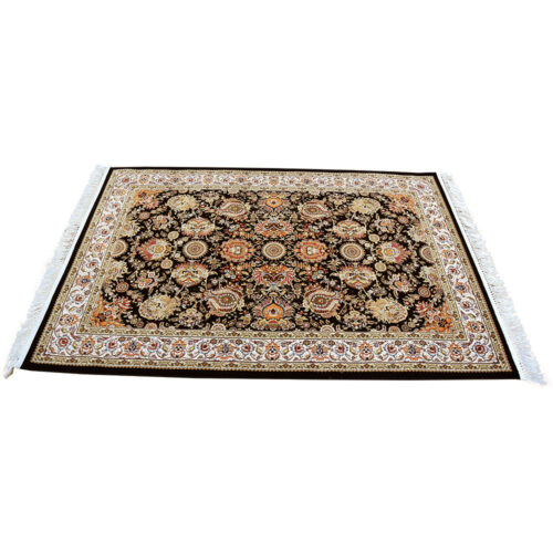 Navy & Cream Abrisham Traditional Carpet - Image 3
