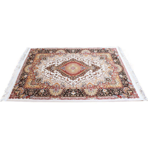 Cream & Navy Abrisham Traditional Carpet - Image 2